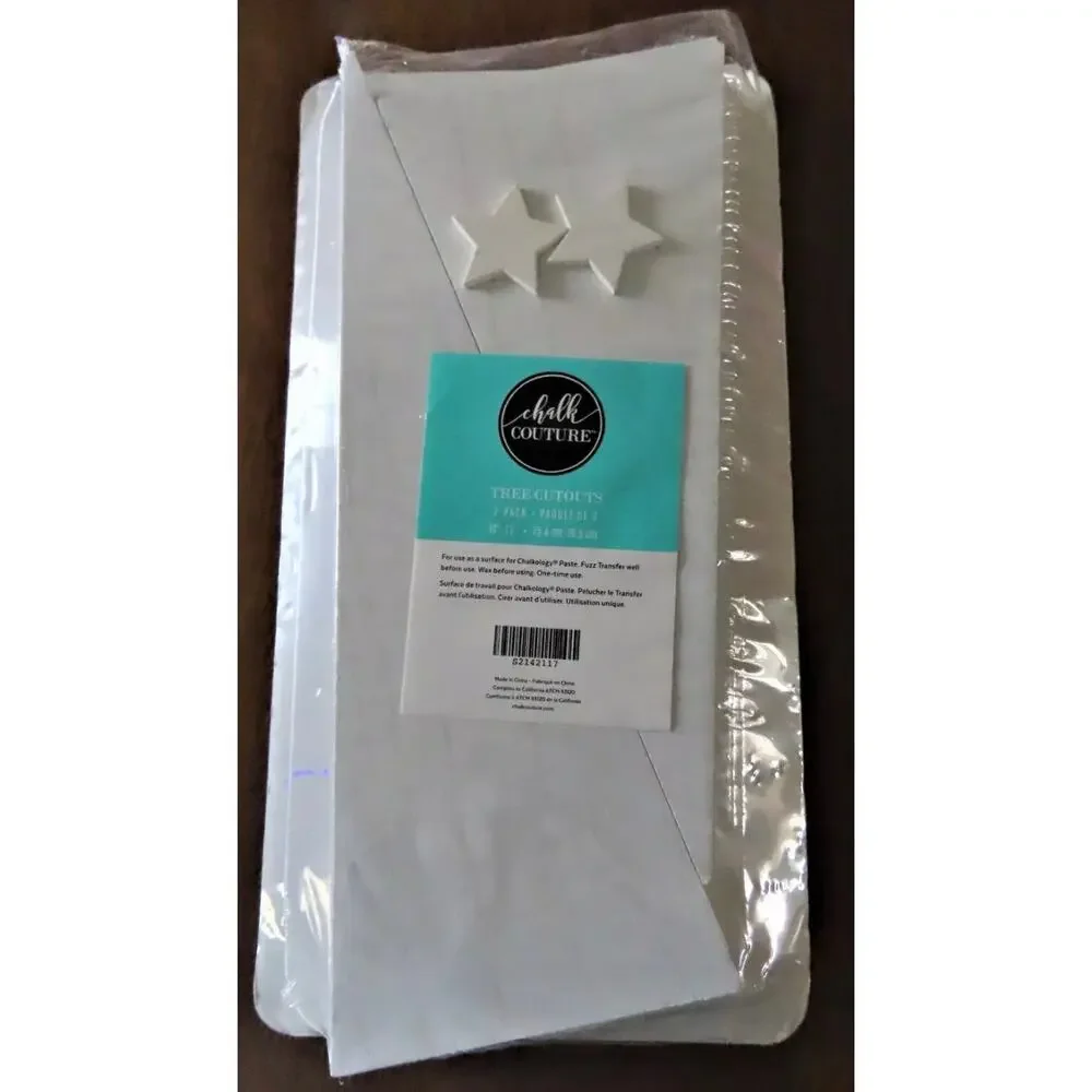 NWT Chalk Couture 2 Pack Christmas Tree‎ Wood Surface Cutouts